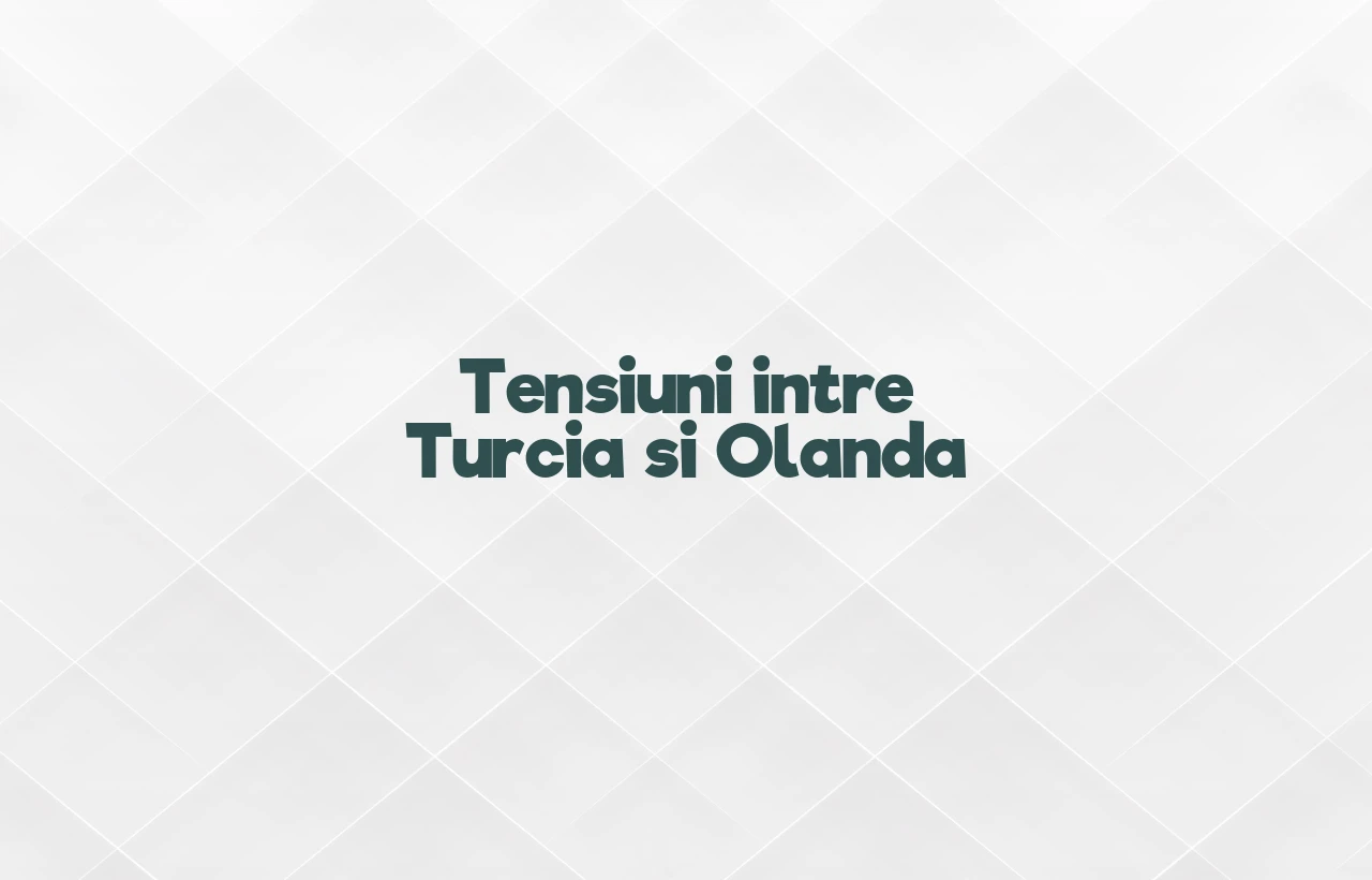tensiuni intre turcia si olanda